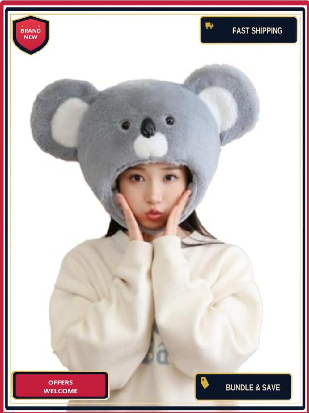 Plush Animal Costume Hat Giraffe Mouse Dress Up Cosplay Party